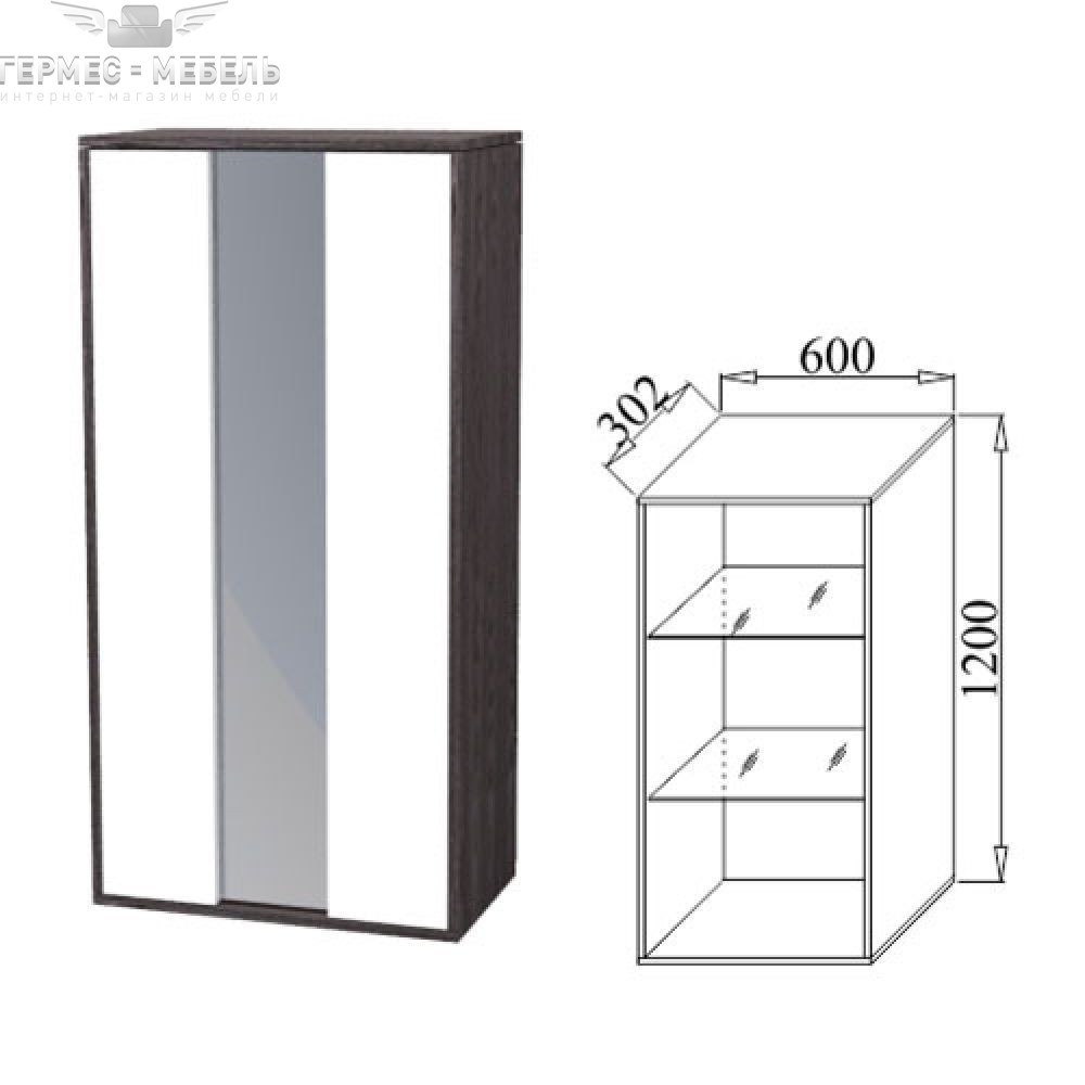 Шкаф навесной со стеклом КО-4 Куб