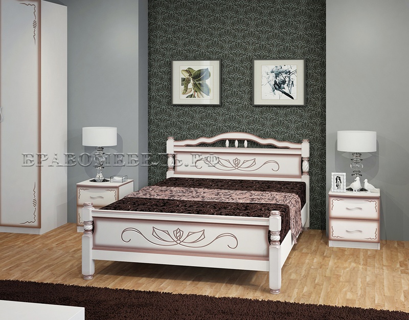 Двуспальная кровать Карина-5 (орех) в Симферополе и Крыму