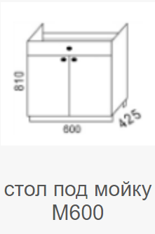 Стол под мойку М-600 Мальва