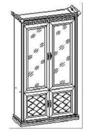 Шкаф 2-дверный (стекло) Ванесса-1