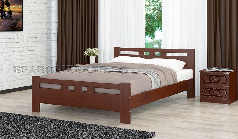 Кровать деревянная Вероника-2 (орех)